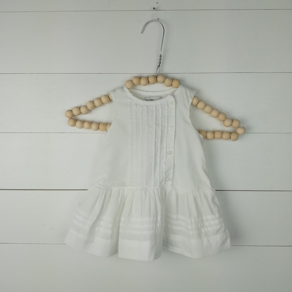 GAP Other - Baby Gap Girls size 3-6 mos dress white with gathered layered look design